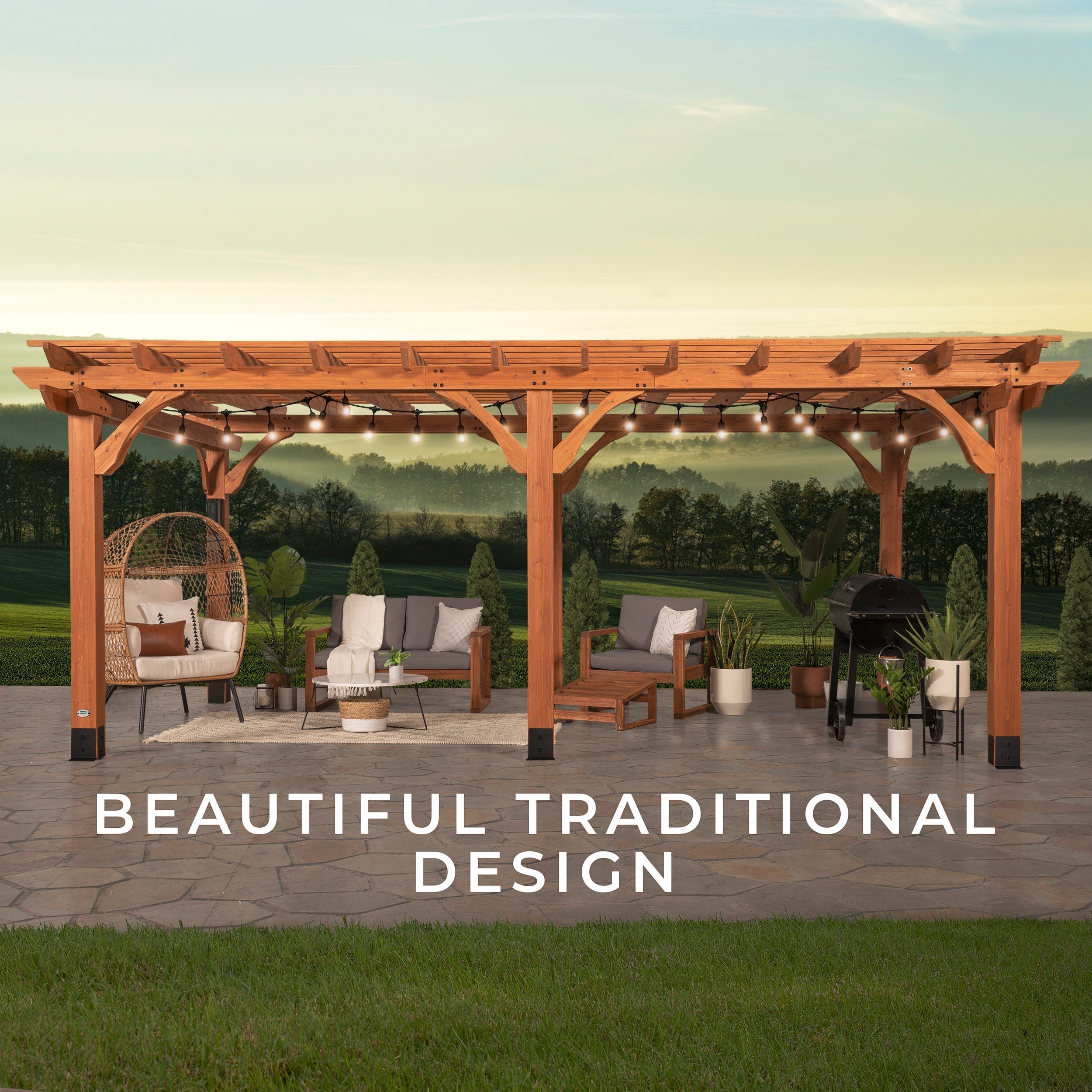 6.1m x 3.7m (20ft x 12ft) Beaumont Pergola