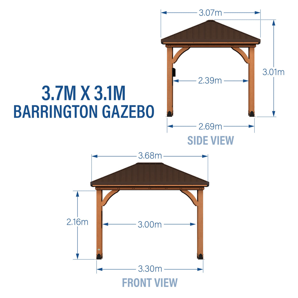 3.7m x 3.1m (12ft x 10ft) Barrington Gazebo