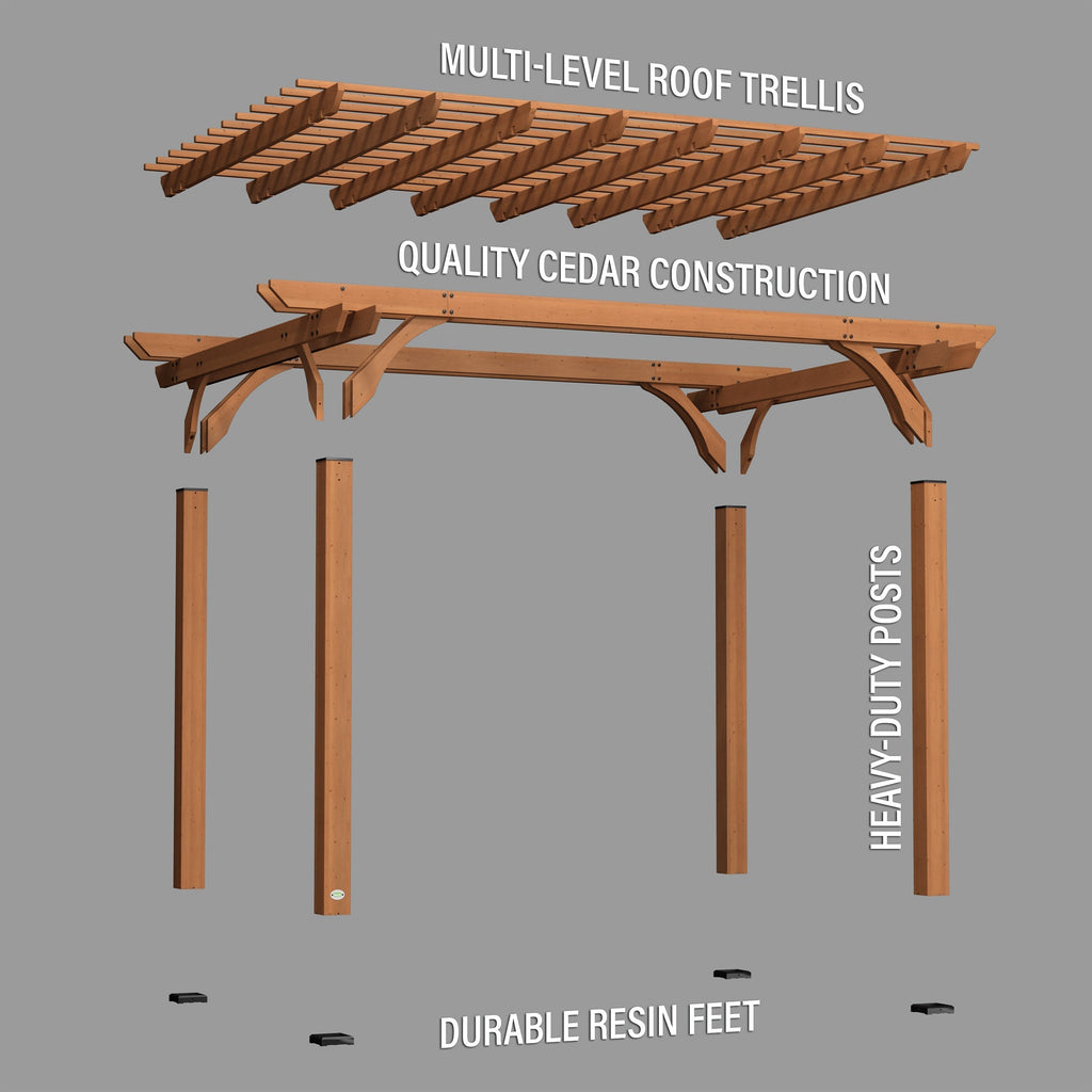 4.3m x 3.1m (14ft x 10ft) Wood Pergola