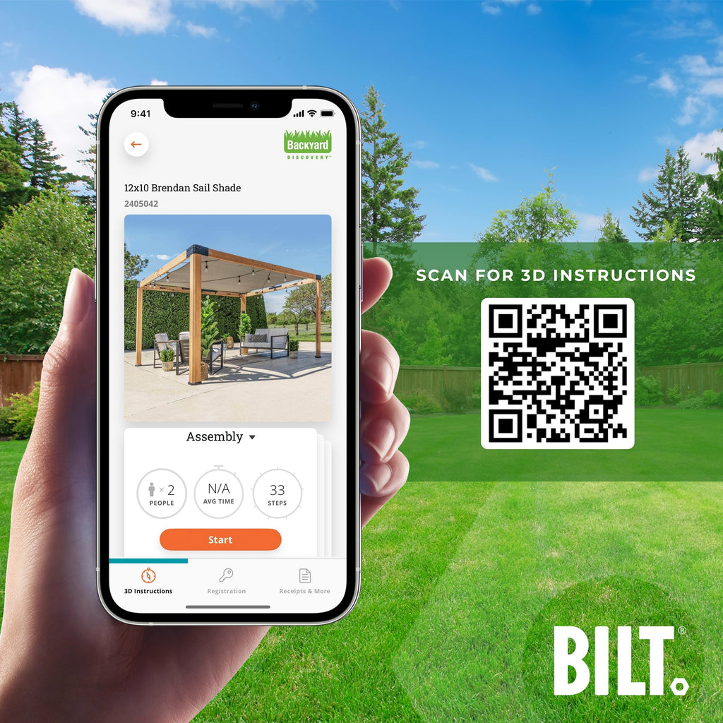 3.7m x 3.1m (12ft x 10ft) Brendan Sail Shade Pergola