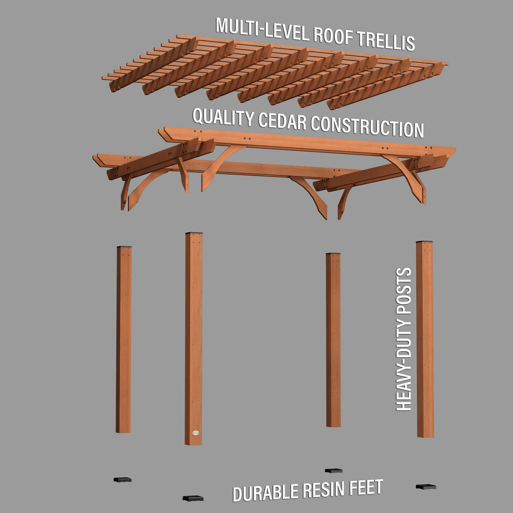 3.7m x 3.1m (12ft x 10ft) Wood Pergola