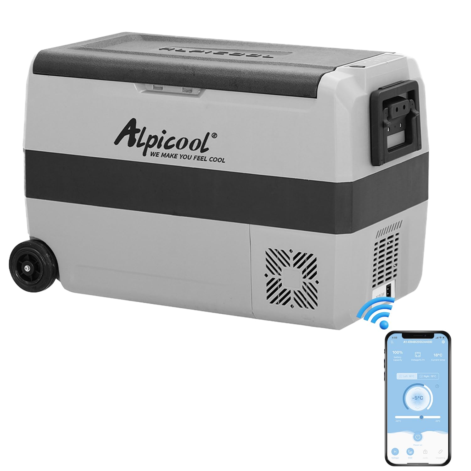 Alpicool T50 50L Compressor Car Refrigerator, Portable Camping Fridge DC 12v Freezer for TruckCampervanRVBoat