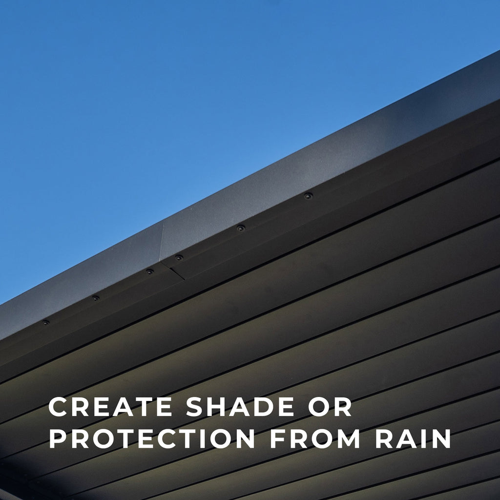 4.3m x 3.1m (14ft x 10ft) Evanston Wall Mounted Louvered Pergola