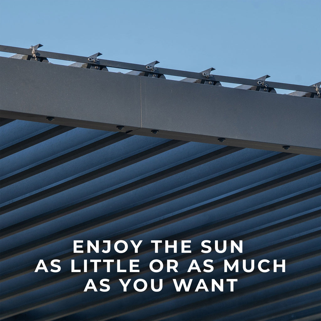 3.6m x 3.1m (12ft x 10ft) Evanston Wall Mounted Louvered Pergola