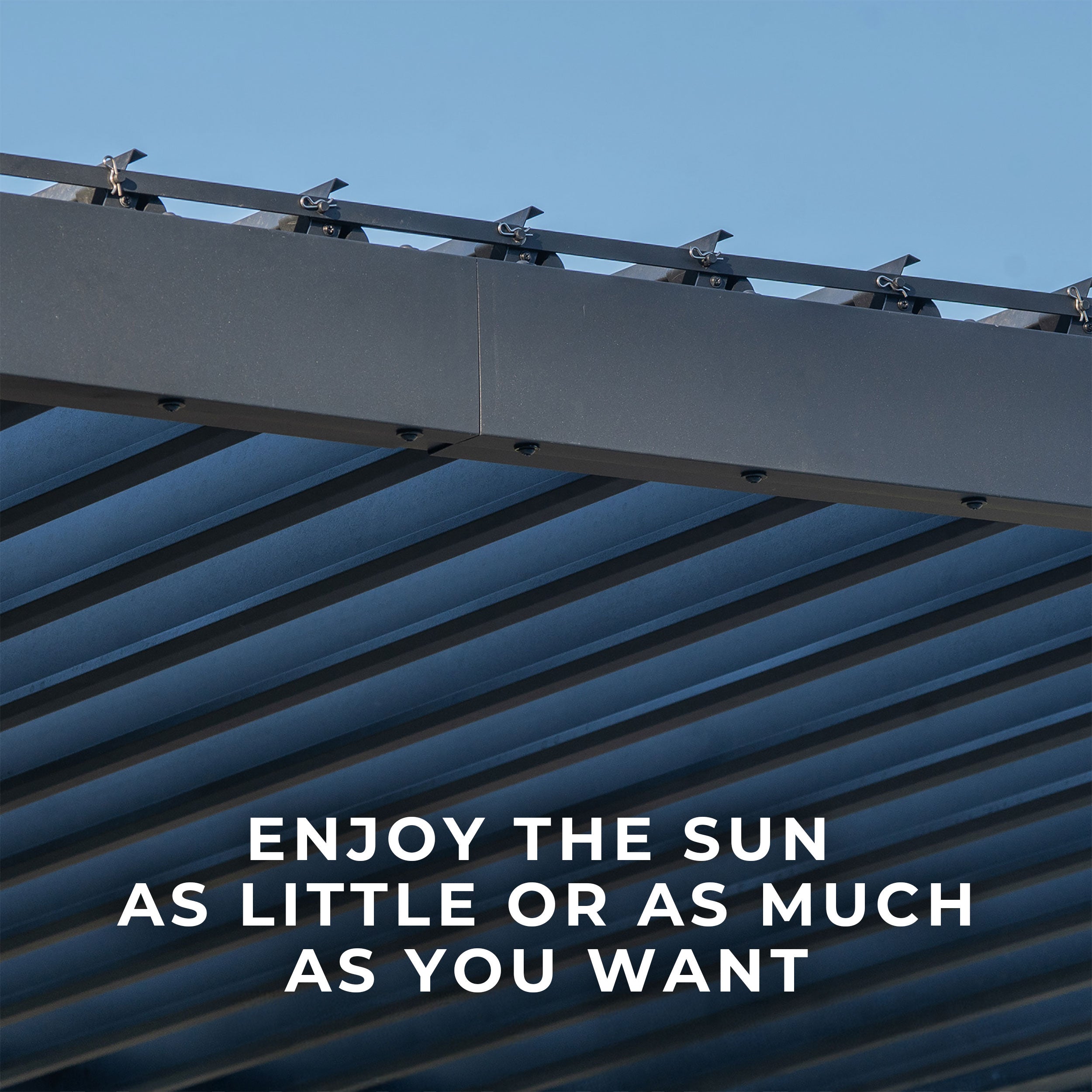 4.3m x 3.1m (14ft x 10ft) Evanston Wall Mounted Louvered Pergola