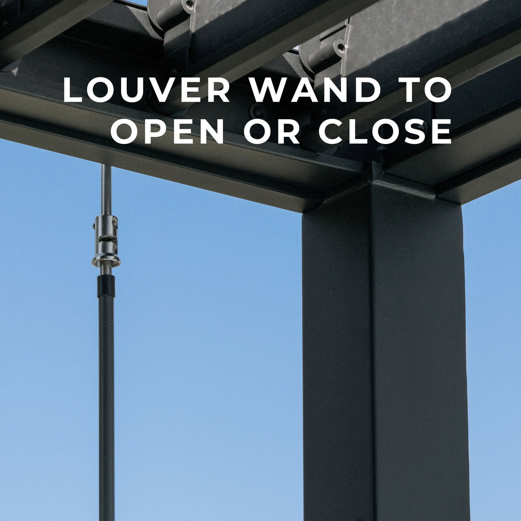 4.3m x 3.1m (14ft x 10ft) Evanston Wall Mounted Louvered Pergola