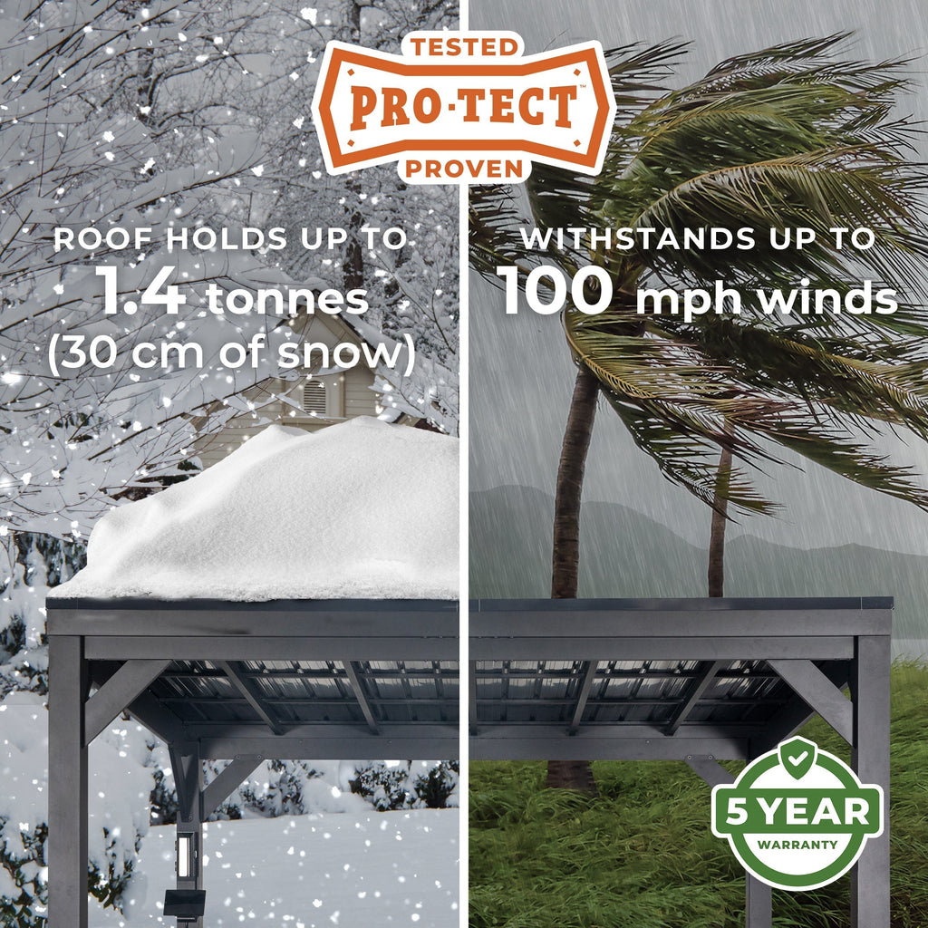 4.9m x 3.0m (16ft x 10ft) Sarasota Steel Louvered Pergola