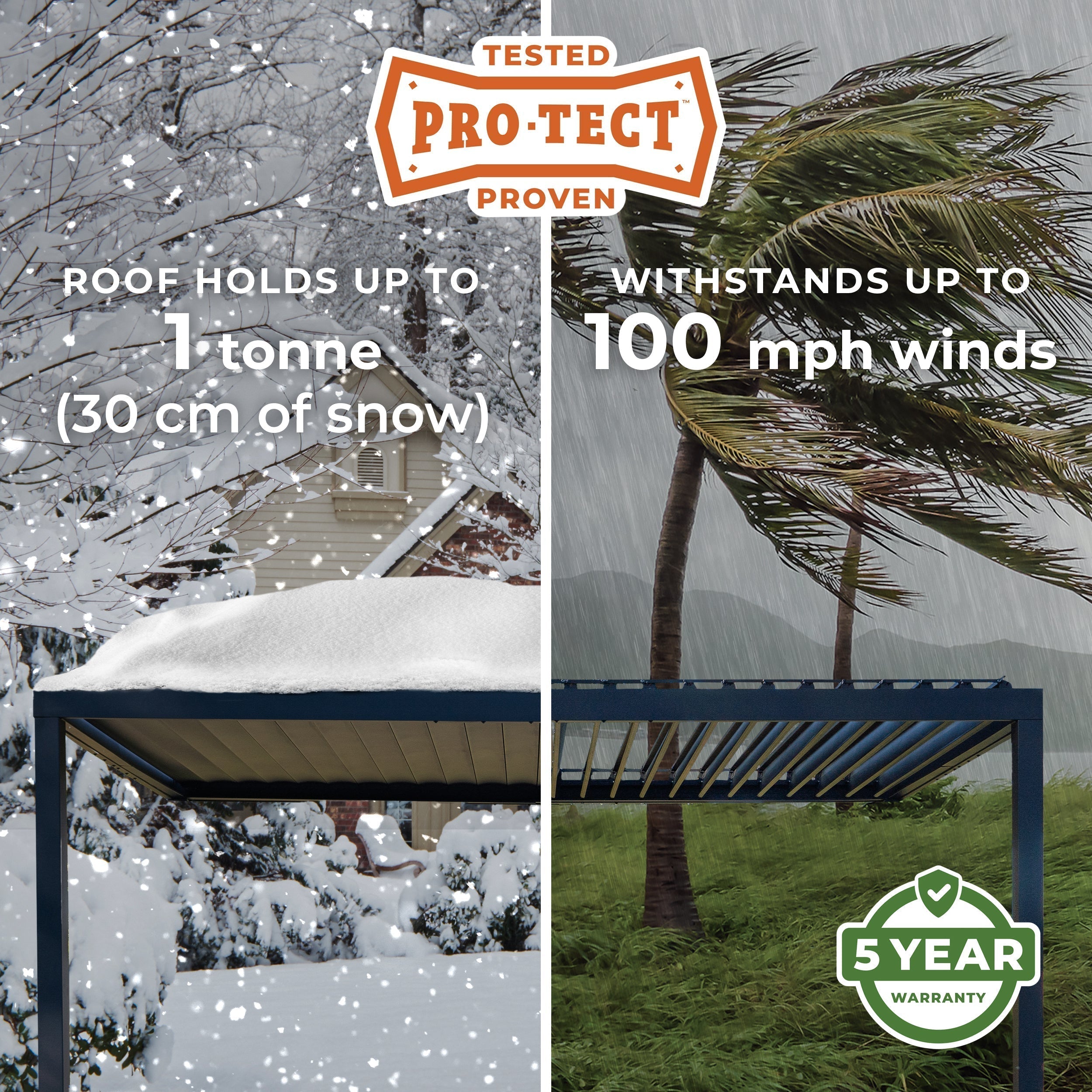 3.6m x 3.1m (12ft x 10ft) Evanston Wall Mounted Louvered Pergola