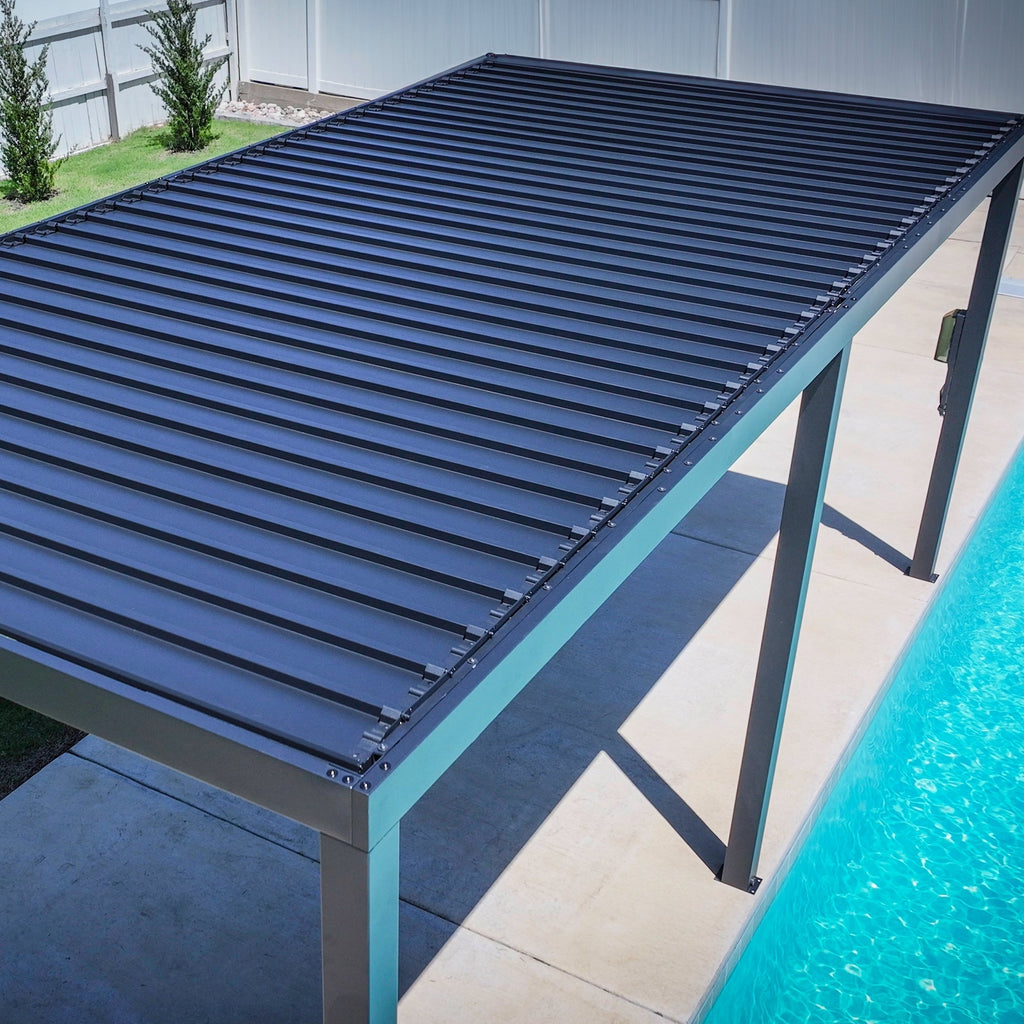 6.0m x 3.0m (20ft x 10ft) Sarasota Steel Louvered Pergola