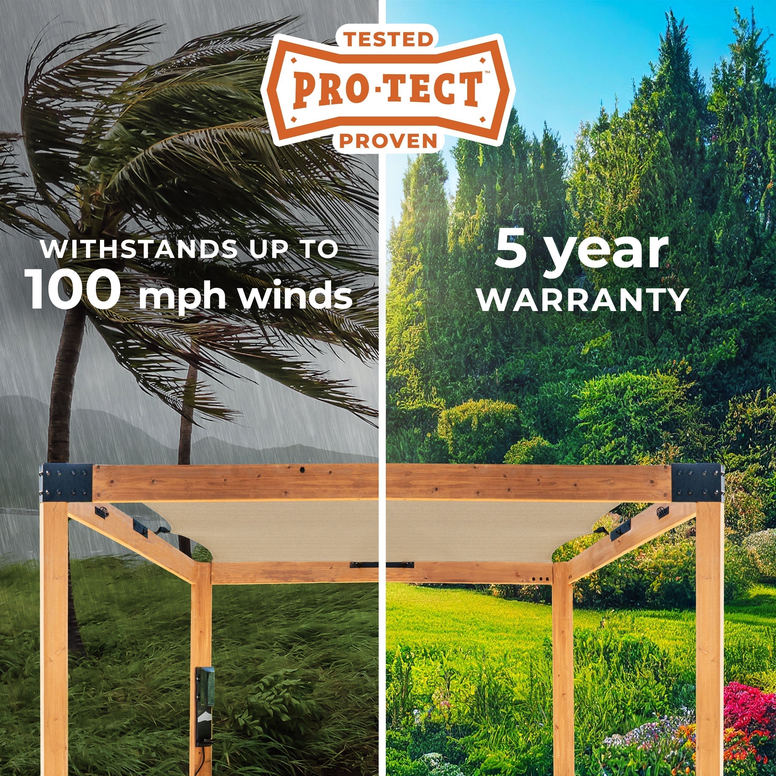 3.7m x 3.1m (12ft x 10ft) Brendan Sail Shade Pergola