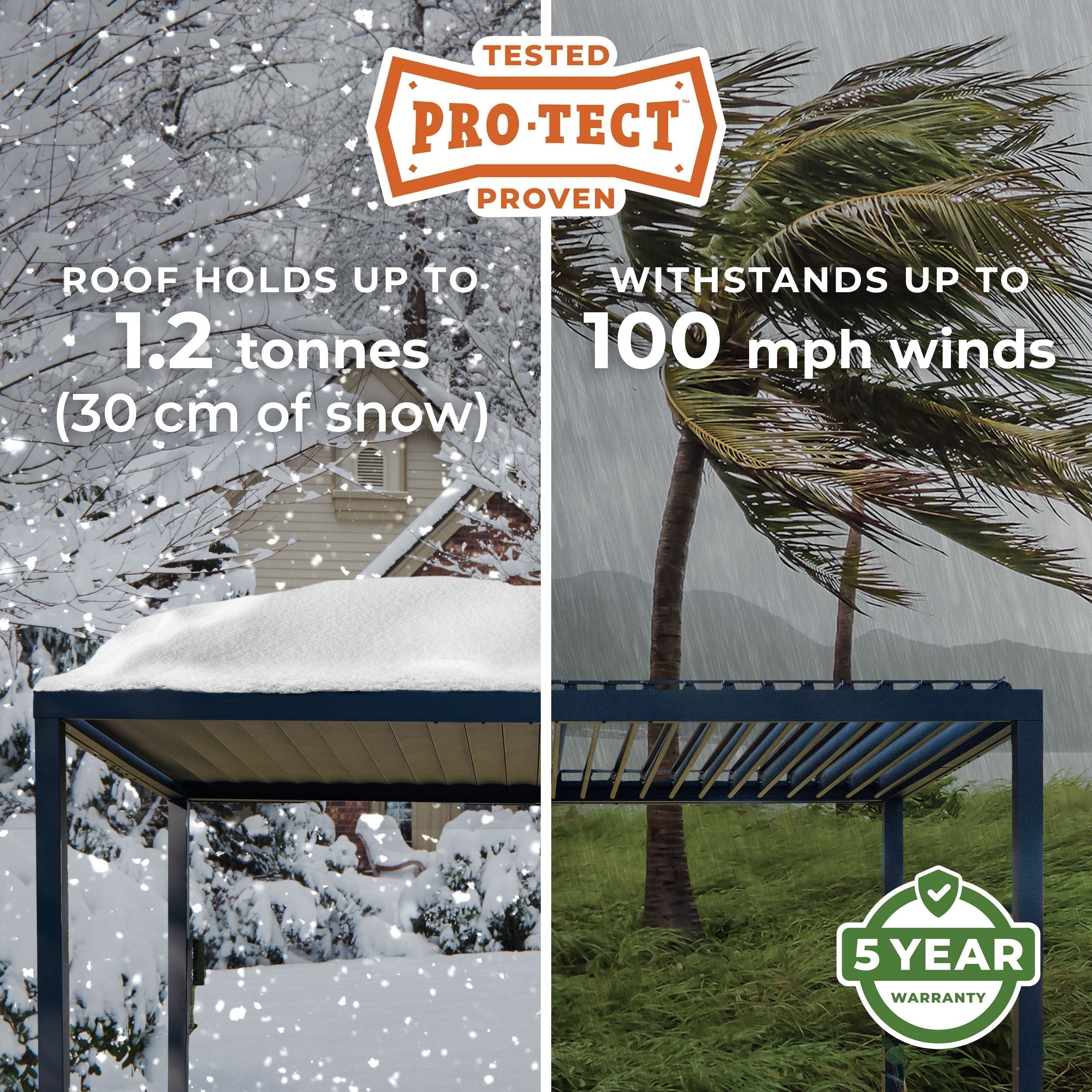 4.3m x 3.0m (14ft x 10ft) Sarasota Steel Louvered Pergola