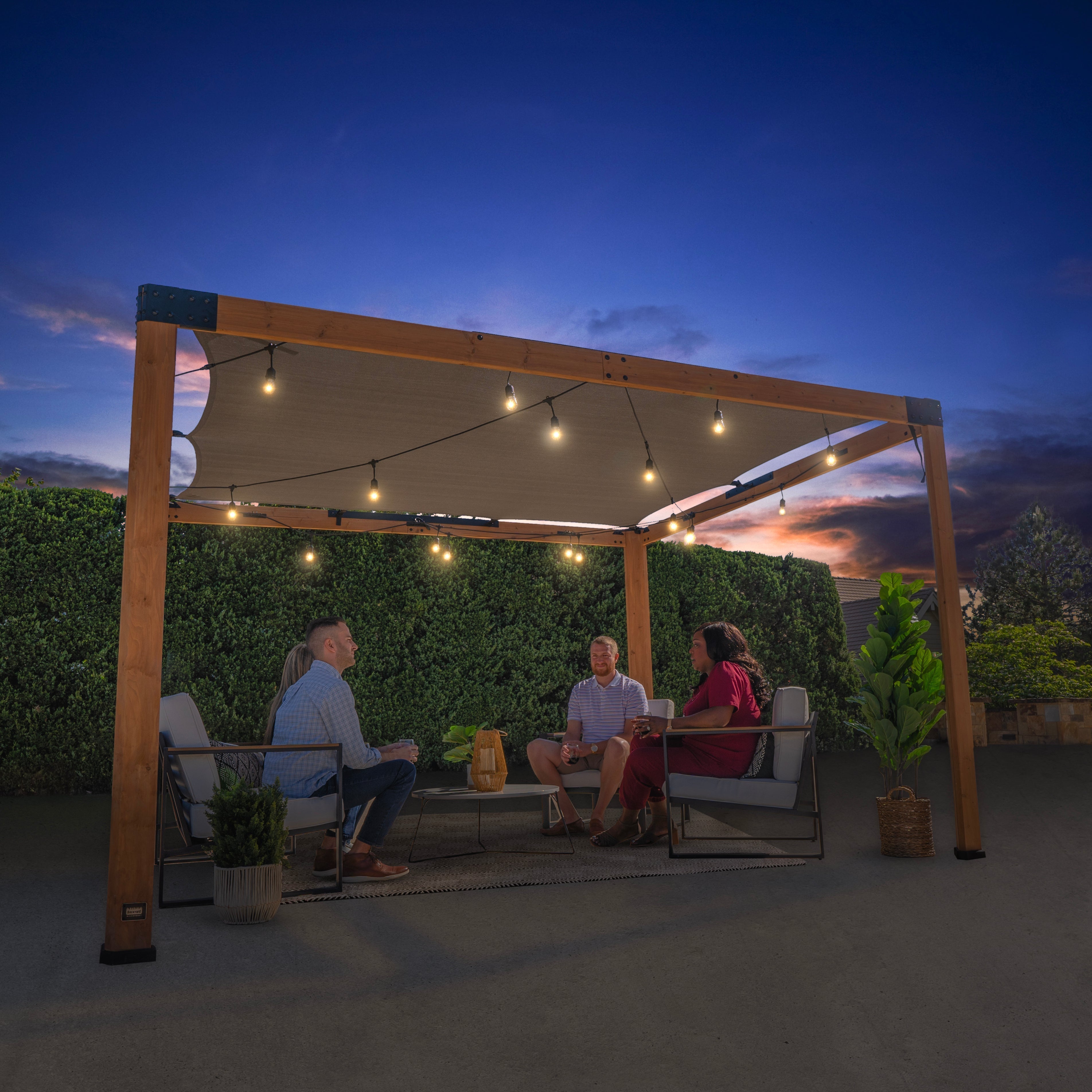 3.7m x 3.1m (12ft x 10ft) Brendan Sail Shade Pergola