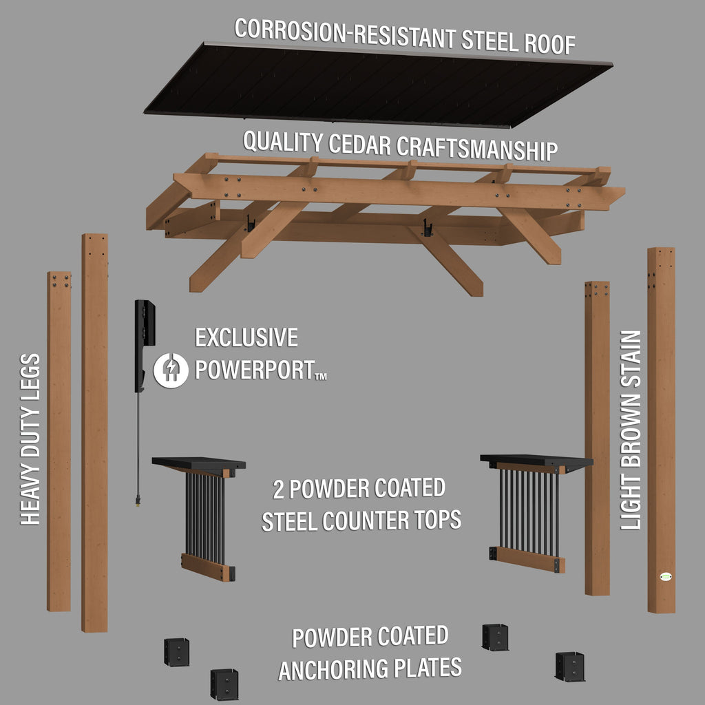 2.6m x 1.6m (9ft x 5ft) Saxony Grill/BBQ Gazebo