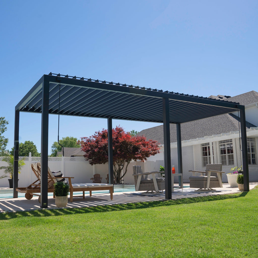 6.0m x 3.0m (20ft x 10ft) Sarasota Steel Louvered Pergola